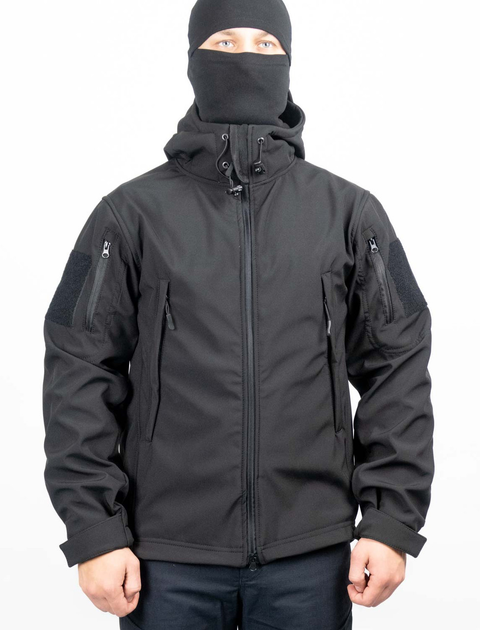 Тактична Куртка WinTac Soft Shell Viking Black XS чорна - зображення 1