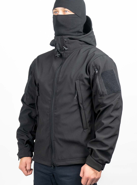 Тактична Куртка WinTac Soft Shell Viking Black S чорна - изображение 2