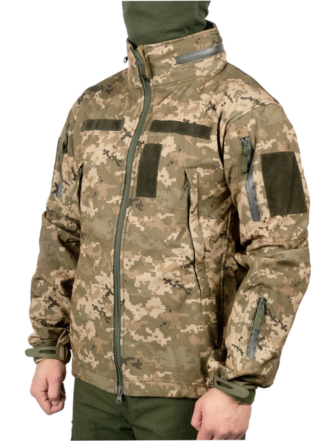 Демісезонна тактична куртка WinTac Soft Shell Stalker MM14 XL піксель - изображение 2