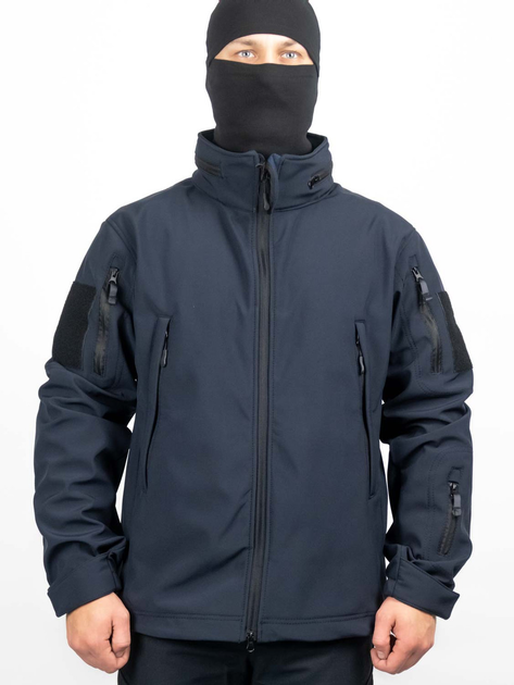 Демісезонна тактична куртка WinTac Soft Shell Stalker Dark Navy Blue XL темно-синя - изображение 1