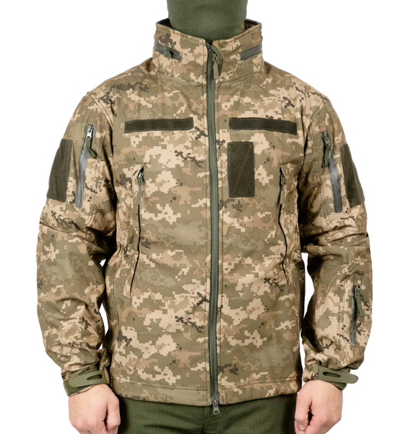 Демісезонна тактична куртка WinTac Soft Shell Stalker MM14 3XL піксель - зображення 1