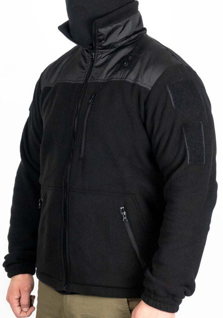 Тактична флісова кофта WinTac Sarmat black Fleece 280 гр/м 2XL чорна - зображення 1