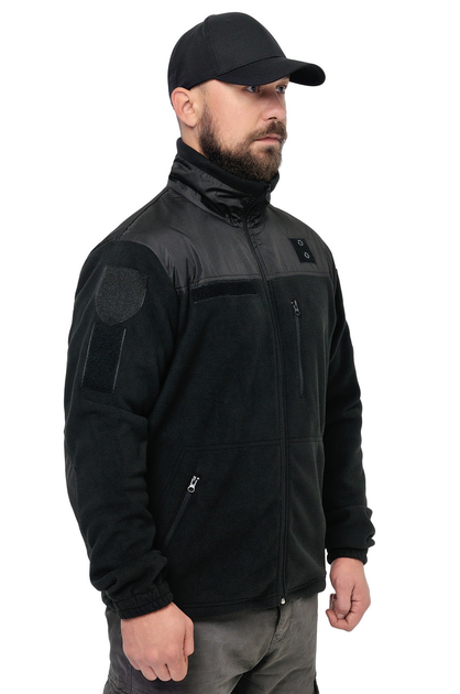 Тактична флісова кофта WinTac Jacket Black Ultrasoft М-300 XL чорна - зображення 1