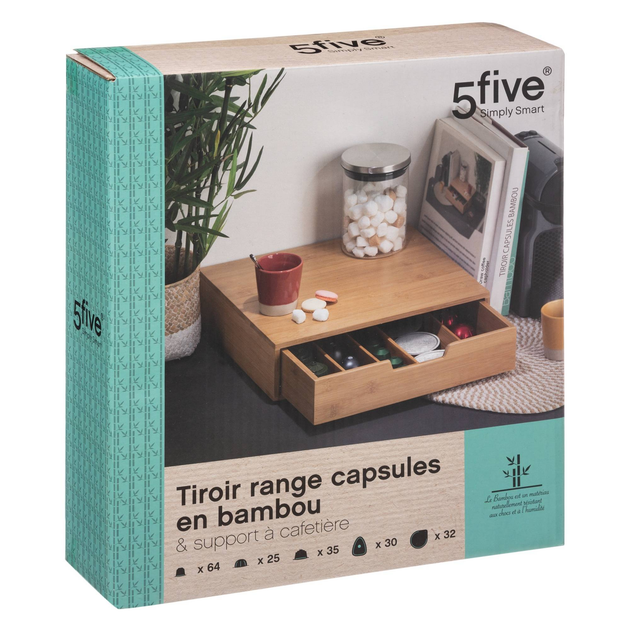 Контейнер для кавових капсул 5five Simply Smart бамбуковий 1 шухляда (3560238664094) - зображення 3