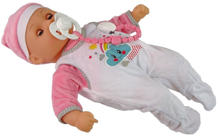 Пупс LEAN Toys зі звуковими ефектами та аксесуарами Біло-рожевий 38 см (5905214972141) - зображення 3