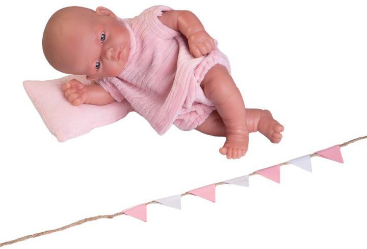 Lalka bobas Antonio Juan Pitu z pościelą i ubrankami 26 cm (8435083684946) - obraz 4