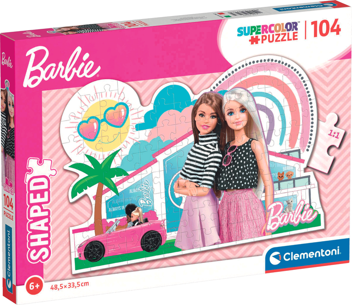 Puzzle Clementoni Shaped Barbie 104 elementy 27163 (8005125271634) - obraz 1