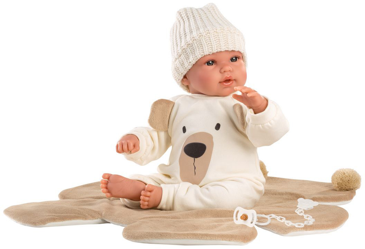 Lalka bobas Llorens Nacido Brązowy miś z przewijakiem 36 cm (8426265163458) - obraz 3