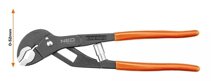 Кліщі трубні NEO Tools швидкорегульовані 240 mm 0 - 52 мм 02-435 (5907558464634) - зображення 5