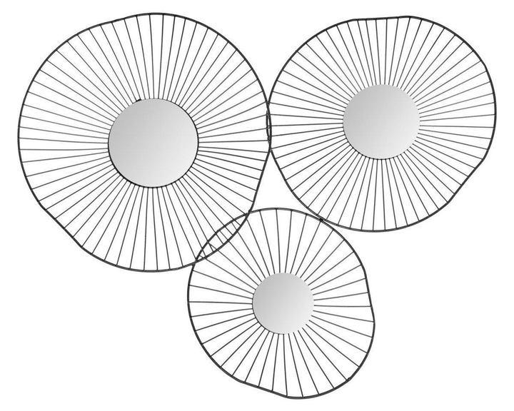 Дзеркало декоративне настінне Atmosphera 3 шт 65 х 50 см чорне (3560238662663) - зображення 1