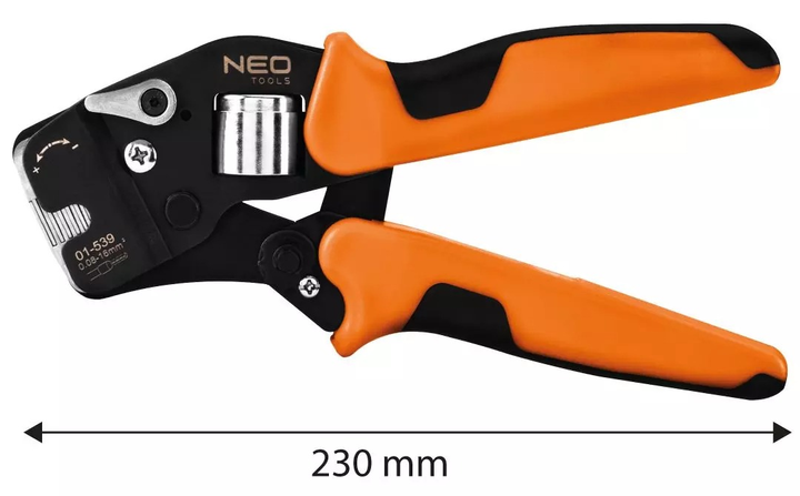 Кліщі NEO Tools для затискання наконечників втулкових 0.08-16 мм2 230 мм 01-539 (5907558485479) - зображення 6