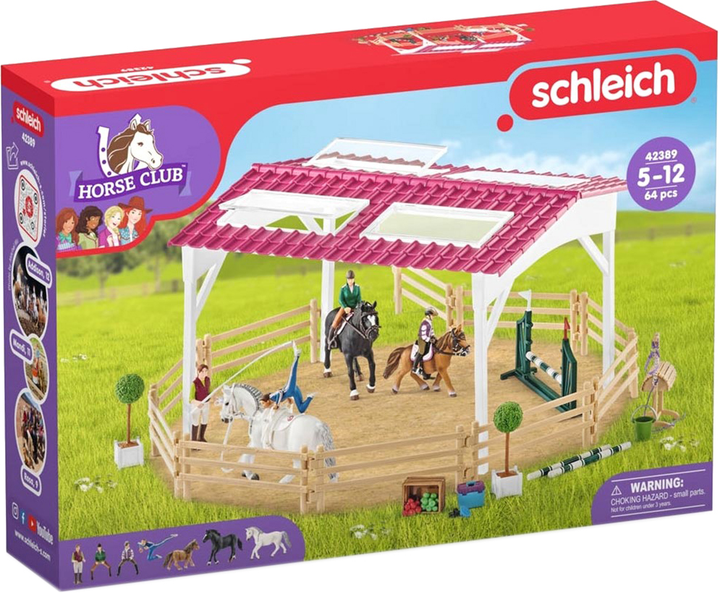 Ігровий набір Schleich Horse Club Школа верхової їзди з жокеями та кіньми (4059433572574) - зображення 1