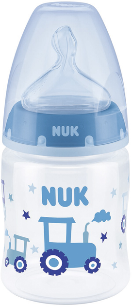 Пляшка для годування NUK First Choice Plus із силіконовою соскою 150 мл Синя (4008600400509) - зображення 1