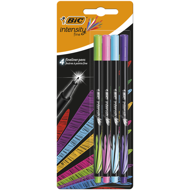 Ручки лайнери BIC Intensity Fine Fun Асорті 4 шт. (3086123449275) - зображення 1