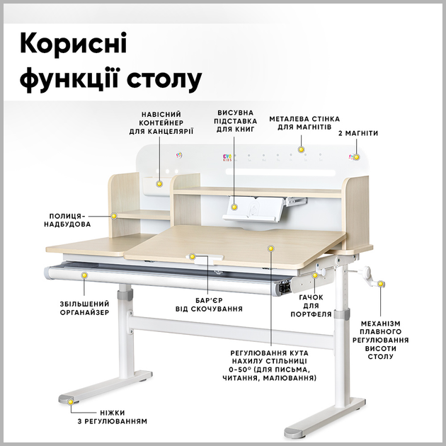 Детский стол Evo-kids TH-360 Grey (TH-360 TG/G) - изображение 3