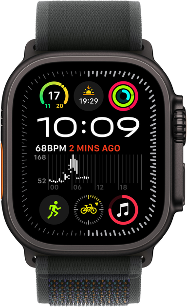 Smartwatch Apple Watch Ultra 2 (2024) GPS + Cellular 49mm Black Titanium Case with Black Trail Loop - S/M (MX4U3) - obraz 2