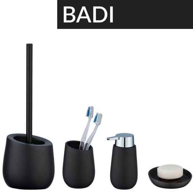 Kubek ceramiczny na szczoteczki Wenko Badi Czarny (4008838265789) - obraz 11