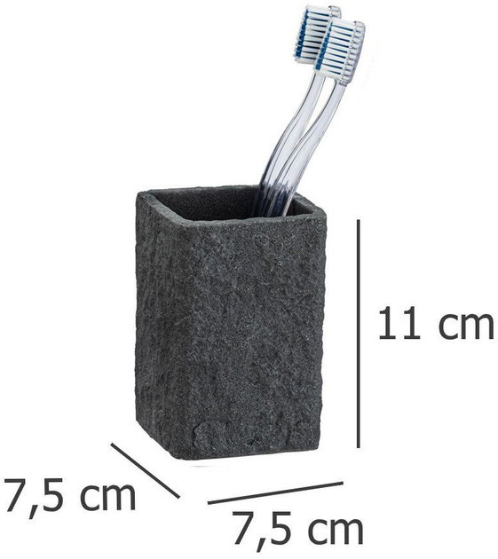 Kubek na szczoteczki Wenko Villata Czarny (4008838301586) - obraz 4