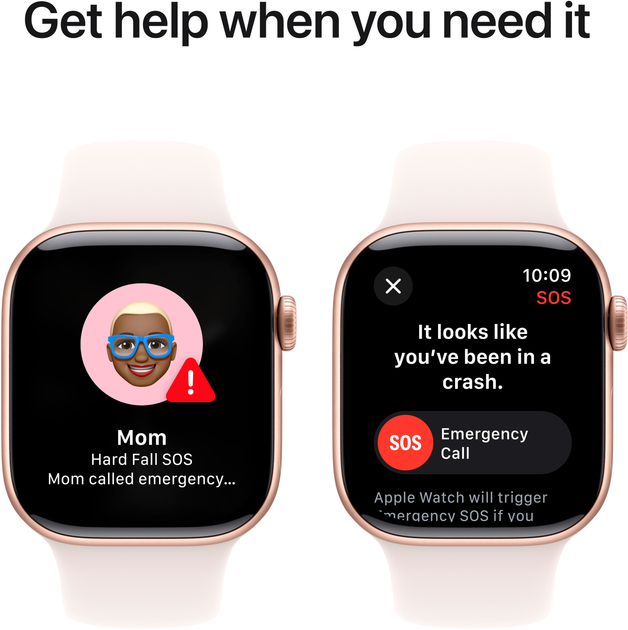 Smartwatch Apple Watch Series 10 GPS 42mm Rose Gold Aluminium Case with Light Blush Sport Band - M/L (MWWJ3) - obraz 6