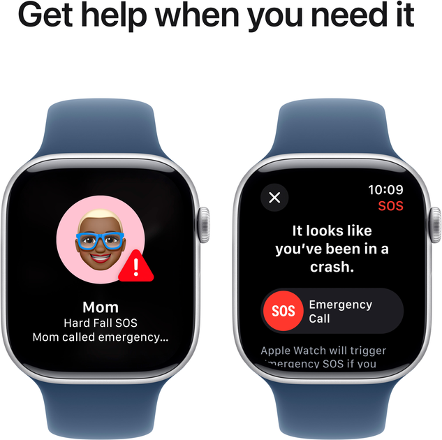 Smartwatch Apple Watch Series 10 GPS 46mm Silver Aluminium Case with Denim Sport Band - M/L (MWWM3) - obraz 6