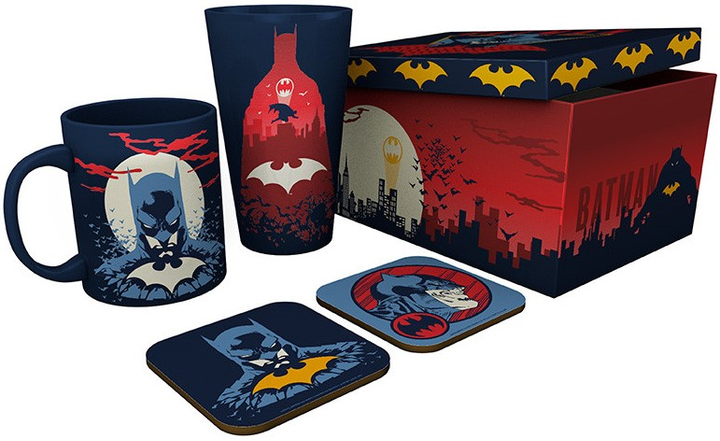 Подарунковий набір ABYstyle DC Comics Batman: склянка XXL, чашка, 2 x підставка (5028486484843) - зображення 1