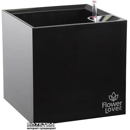 Умный вазон Plastkon Flower Lover Cubico 21 x 21 x 21 см Черный (8595096920506) - изображение 1