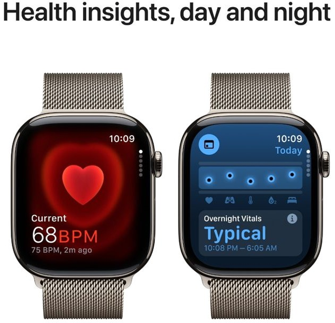 Smartwatch Apple Watch Series 10 GPS + Cellular 46mm Natural Titanium Case with Natural Milanese Loop - S/M (MC7Q4) - obraz 5