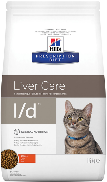 Sucha karma dla kotów Hill's Prescription Diet Liver Care l/d z kurczakiem 1.5 kg (52742059594) - obraz 1