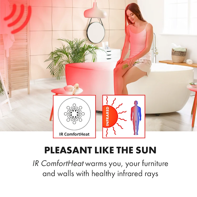 Обогреватель для ванной, полотенцесушитель Klarstein Hot Spot Crystal IR Белый Б/У - изображение 6
