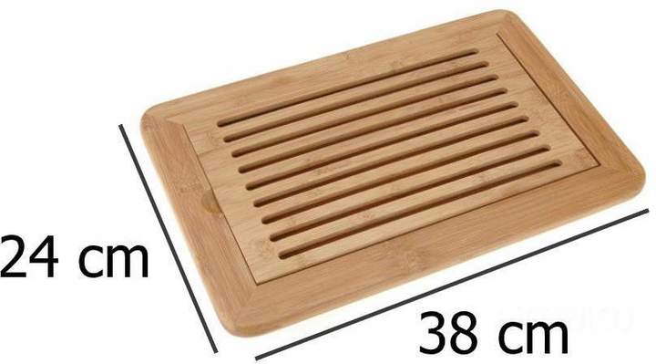 Дошка для нарізання хліба Excellent Houseware бамбукова 38 х 24 см (8711295880841) - зображення 3