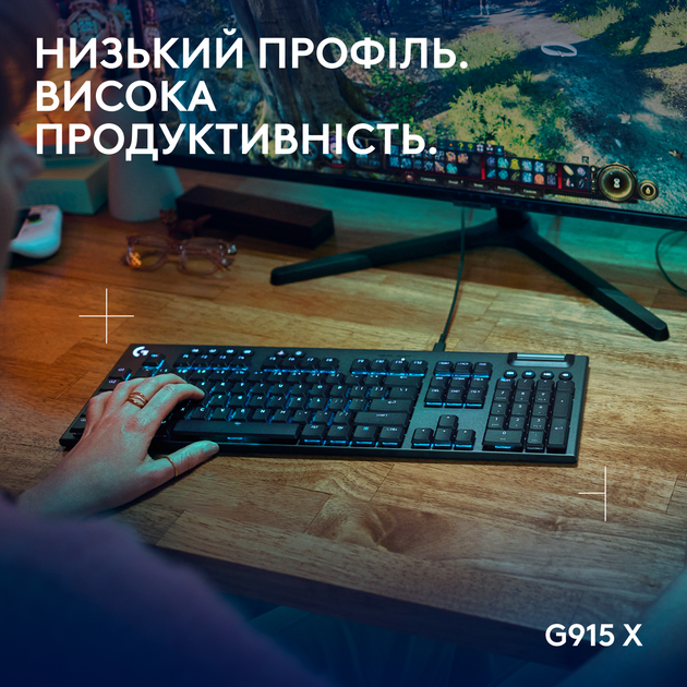 Клавиатура проводная Logitech G915 X Cored Switch-Tactile USB Black ...
