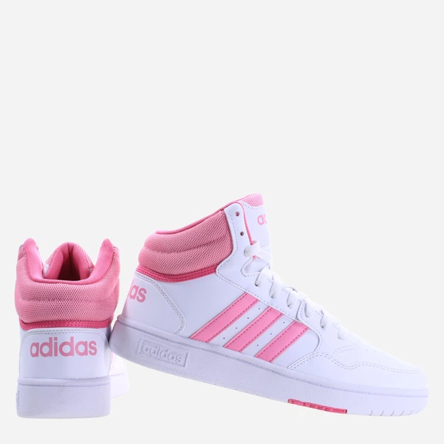 Підліткові кеди для дівчинки adidas Hoops 3.0 Mid K IG3716 39.5 Білі з рожевим (4066759020689) - зображення 3