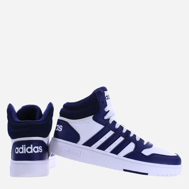 Підліткові кеди для дівчинки adidas Hoops 3.0 Mid K IG3717 38 Білі з темно-синім (4066759020788) - зображення 3