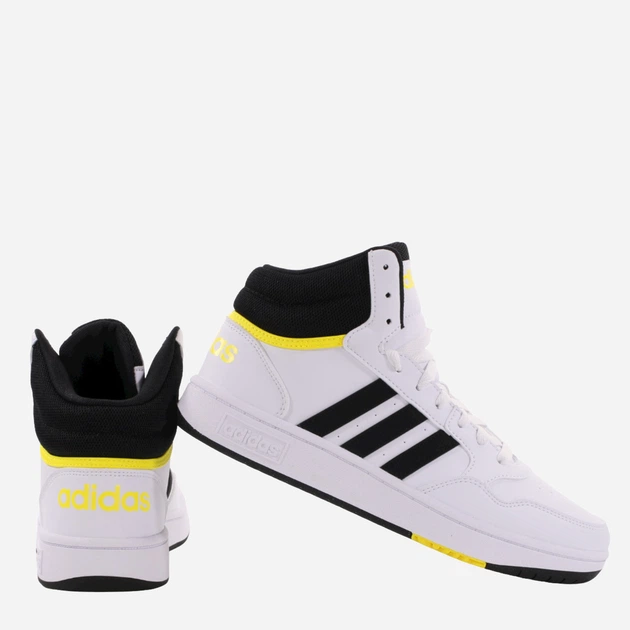 Підліткові кеди для дівчинки adidas Hoops 3.0 Mid K GZ1928 38.5 Білі з чорним (4065427529998) - зображення 3