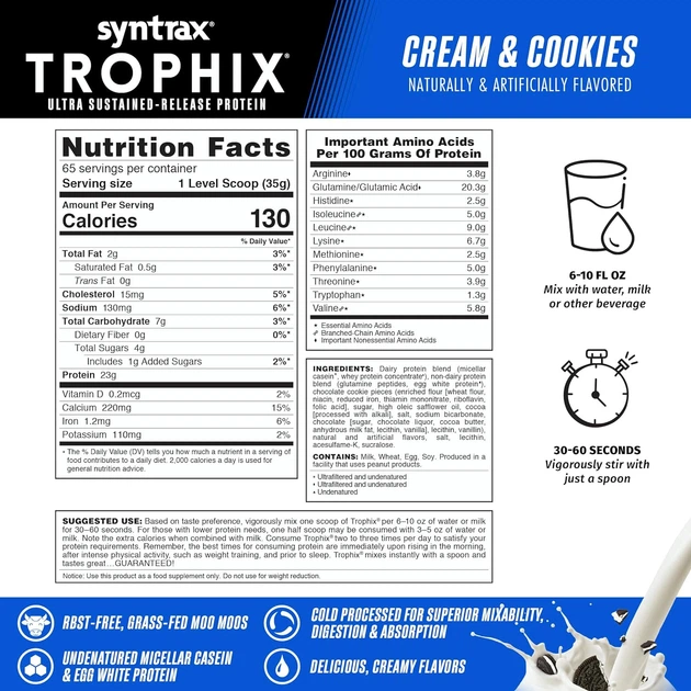 Протеїн Syntrax Trophix 2.2 kg (Cream & Cookies) - зображення 2