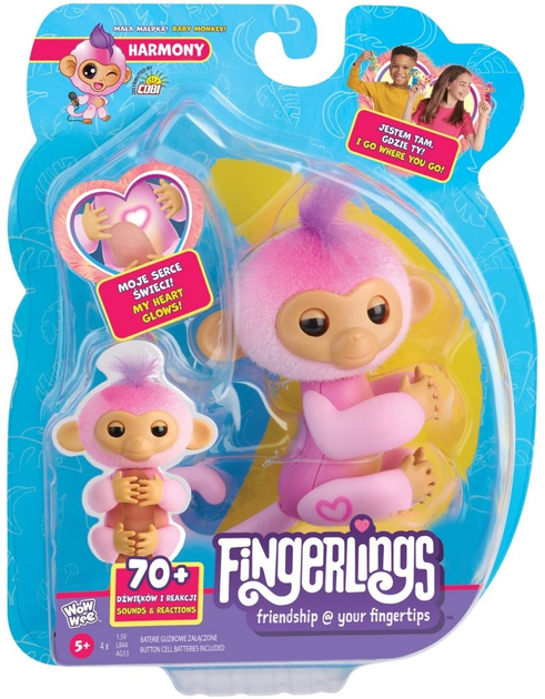 Figurka interaktywna Cobi Fingerlings Małpka różowa Harmony (5902251500078) - obraz 1