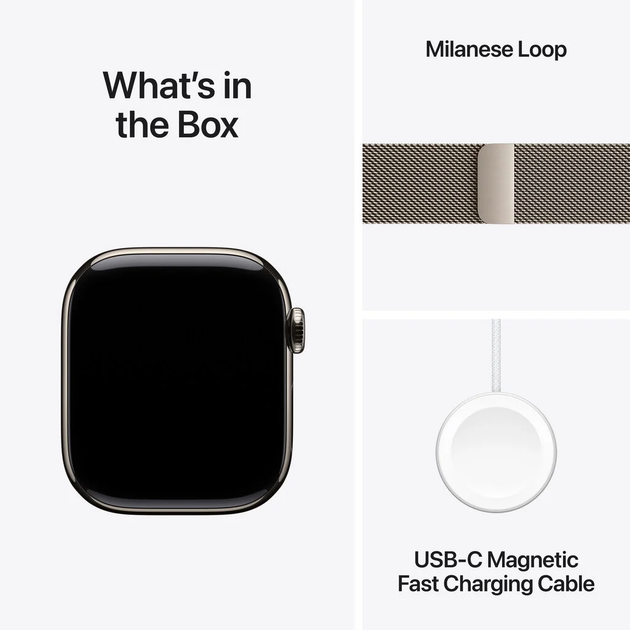 Смарт-годинник Apple Watch Series 10 GPS + Cellular 42mm Natural Titanium Case with Natural Milanese Loop (MWXF3) - зображення 9