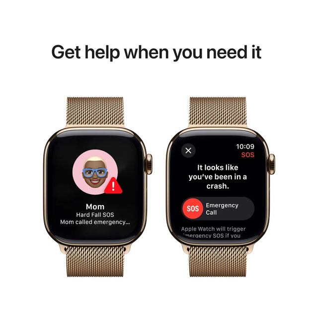 Smartwatch Apple Watch Series 10 GPS + Cellular 42mm Gold Titanium Case with Gold Milanese Loop (MX083) - obraz 7