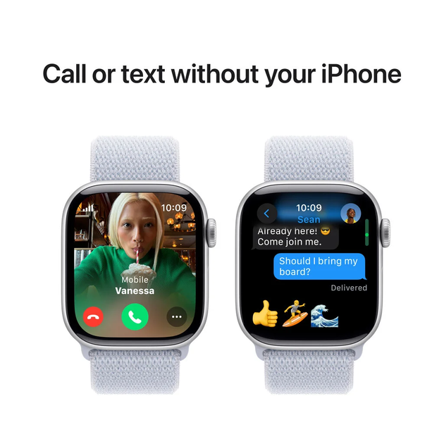 Смарт-годинник Apple Watch Series 10 GPS + Cellular 46mm Silver Aluminium Case with Blue Cloud Sport Loop (MWY23) - зображення 5