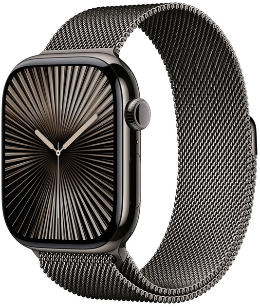 Smartwatch Apple Watch Series 10 GPS + Cellular 46mm Slate Titanium Case with Slate Milanese Loop - M/L (MWYW3) - obraz 1