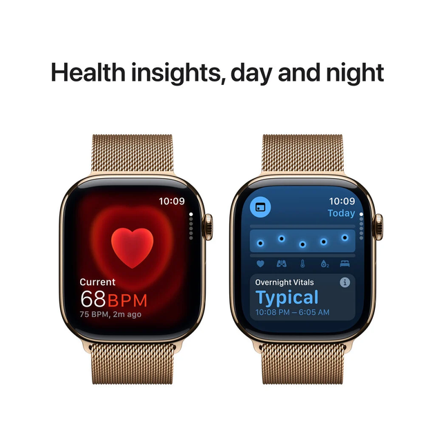 Смарт-годинник Apple Watch Series 10 GPS + Cellular 46mm Gold Titanium Case with Gold Milanese Loop - M/L (MX003) - зображення 4