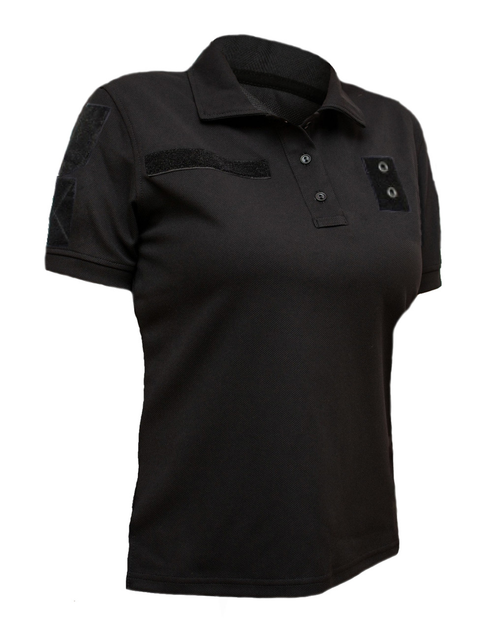 Тактичне поло WinTac CoolPass Black Velcro Woman 2XL чорне - зображення 1