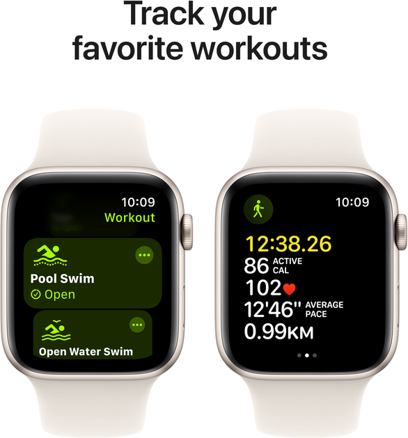 Smartwatch Apple Watch SE (2024) GPS + Cellular 40mm Starlight Aluminium Case with Starlight Sport Band - M/L (MXGK3) - obraz 6