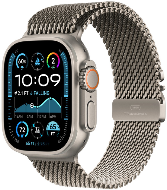 Bransoletka Apple Titanium Milanese Loop do Apple Watch 49mm Large Natural (MXKE3) - obraz 1