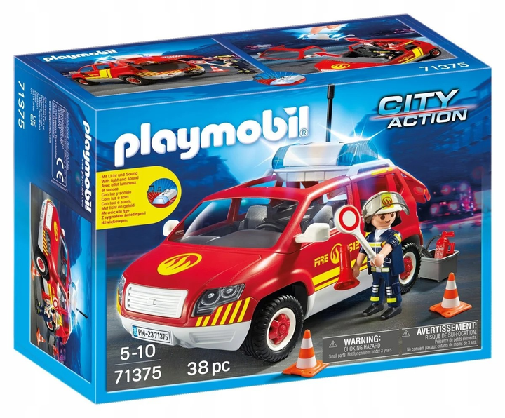 Zestaw figurek Playmobil City Action Samochód komendanta straży pożarnej 71375 (4008789713759) - obraz 1