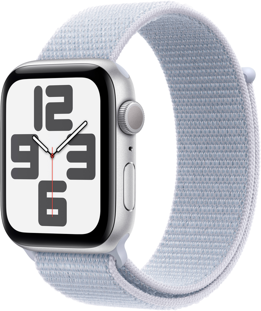 Смарт-годинник Apple Watch SE (2024) GPS + Cellular 44mm Silver Aluminium Case with Blue Cloud Sport Loop (MXGR3) - зображення 1