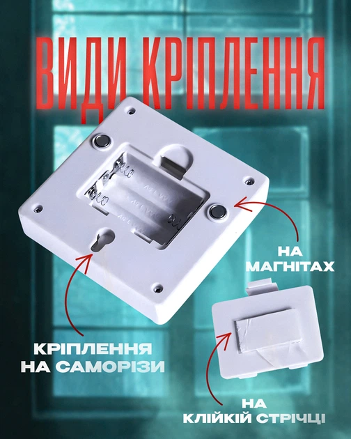 Светильник настенный светодиодный для кухни и спальни на батарейках 3 вида крепления BRS Комплект 2ШТ - изображение 3