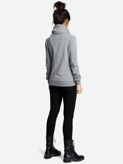 Bluza damska rozpinana streetwear z kołnierzykiem BeWear B071 87023 L Szara (5903068409318) - obraz 4