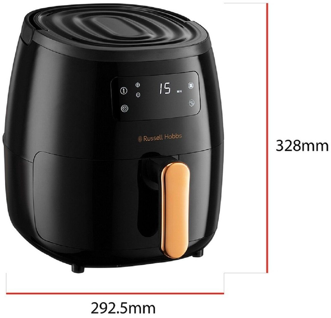 Мультипіч Russell Hobbs SatisFry Air Large, 1650Вт, чаша-5л, сенсорне управління, алюміній/пластик, чорно-мідний - зображення 5