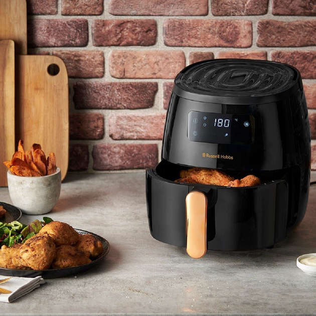 Мультипіч Russell Hobbs SatisFry Air Large, 1650Вт, чаша-5л, сенсорне управління, алюміній/пластик, чорно-мідний - зображення 10